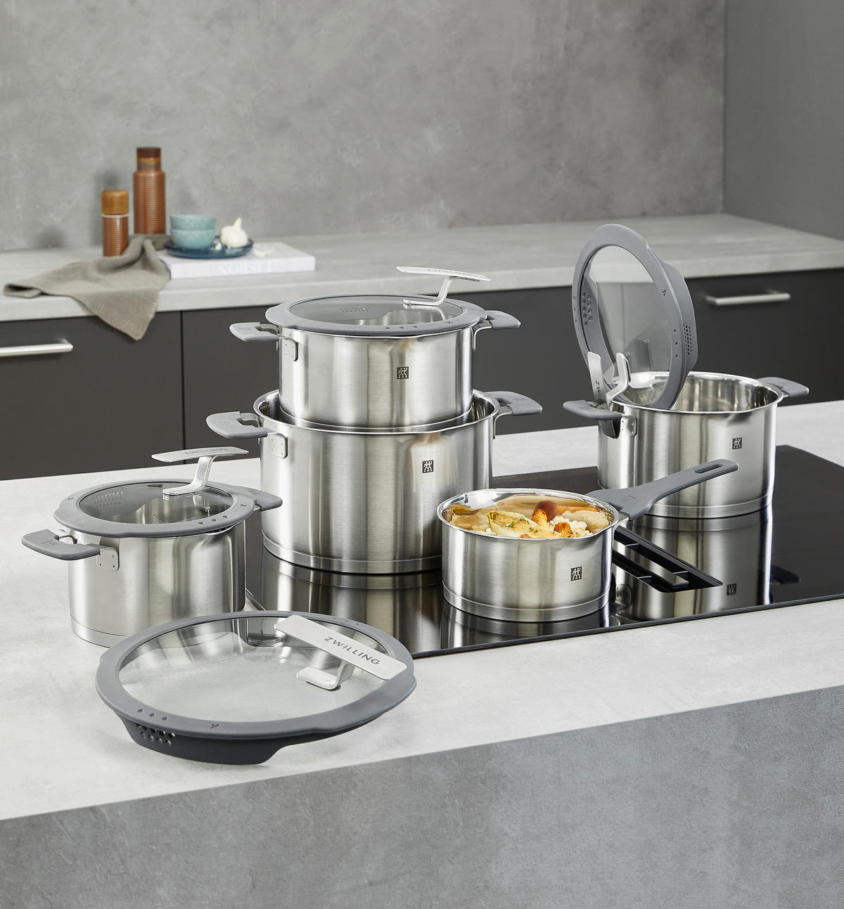 KOCHTOPFSET ZWILLING SIMPLIFY 5-teilig  - Edelstahlfarben, Glas/Metall - Zwilling