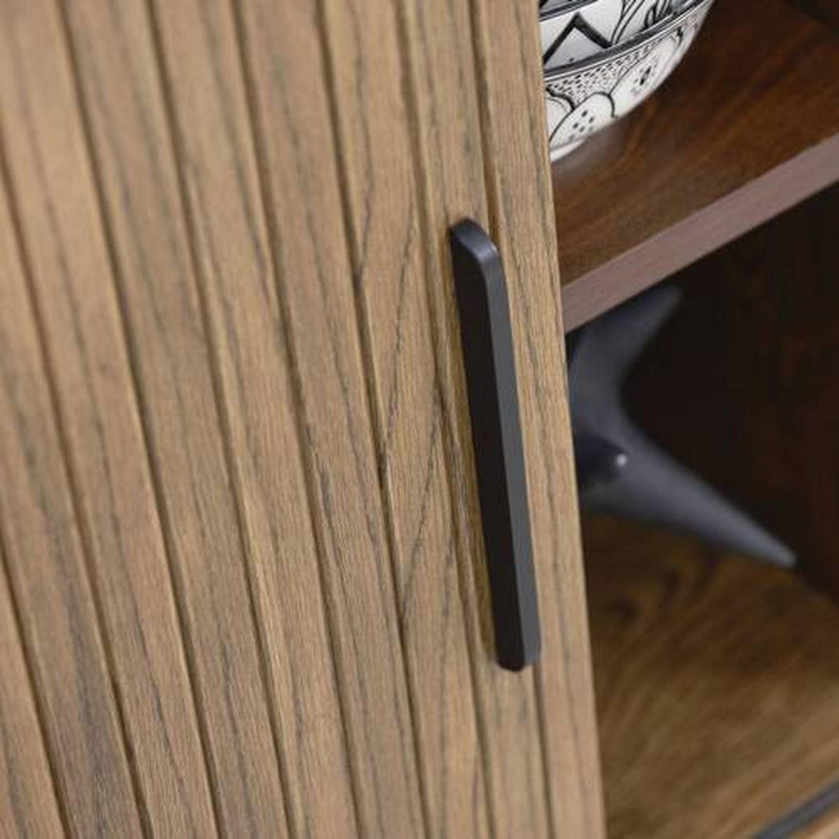 SIDEBOARD  in 140/76/45 cm  - Eiche dunkel/Schwarz, Trend, Holz/Holzwerkstoff (140/76/45cm) - home24