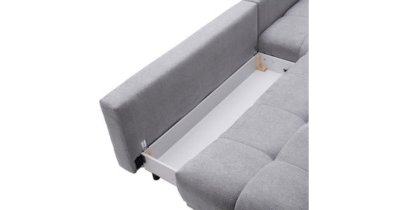 ECKSOFA in Chenille Grau  - Schwarz/Grau, MODERN, Textil/Metall (290/182cm) - Hom`in