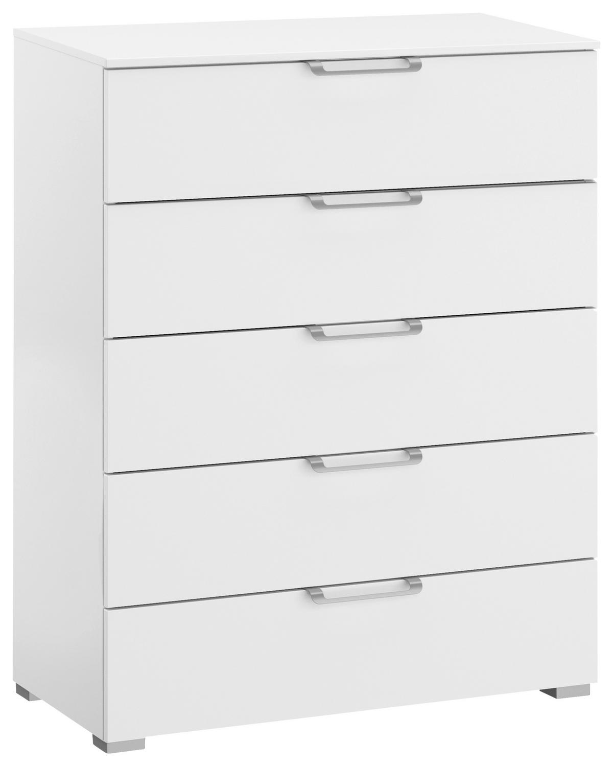 KOMMODE 80/100/42 cm Weiss  - Weiss/Silberfarben, Design, Holzwerkstoff/Kunststoff (80/100/42cm) - Novel