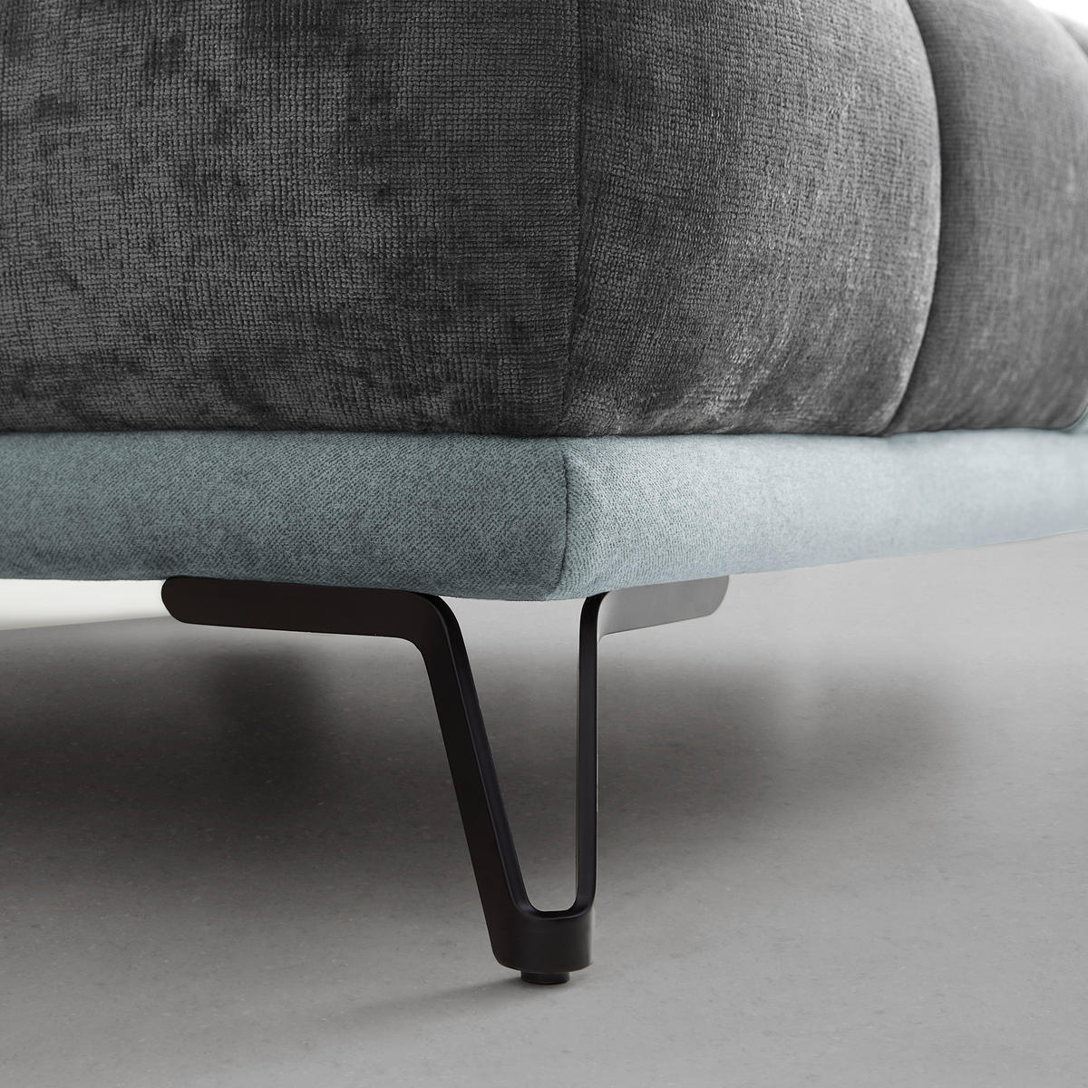 HÖRNSOFFA i mörkgrå  - mörkgrå/silver, Modern, metall/textil (262/67-87/184cm) - MID.YOU