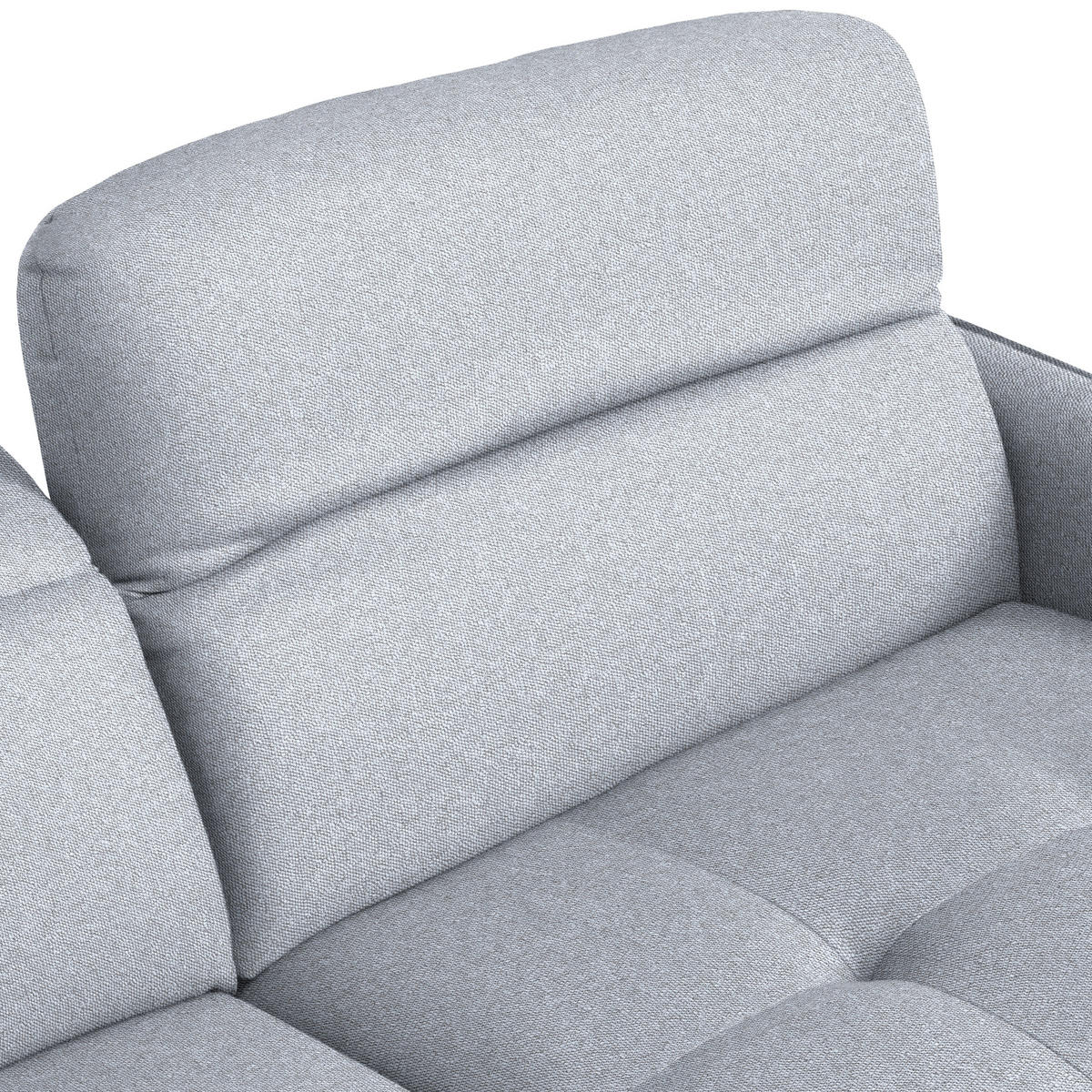 ECKSOFA Flachgewebe Hellgrau  - Hellgrau/Schwarz, Design, Textil/Metall (246/175cm) - Celina