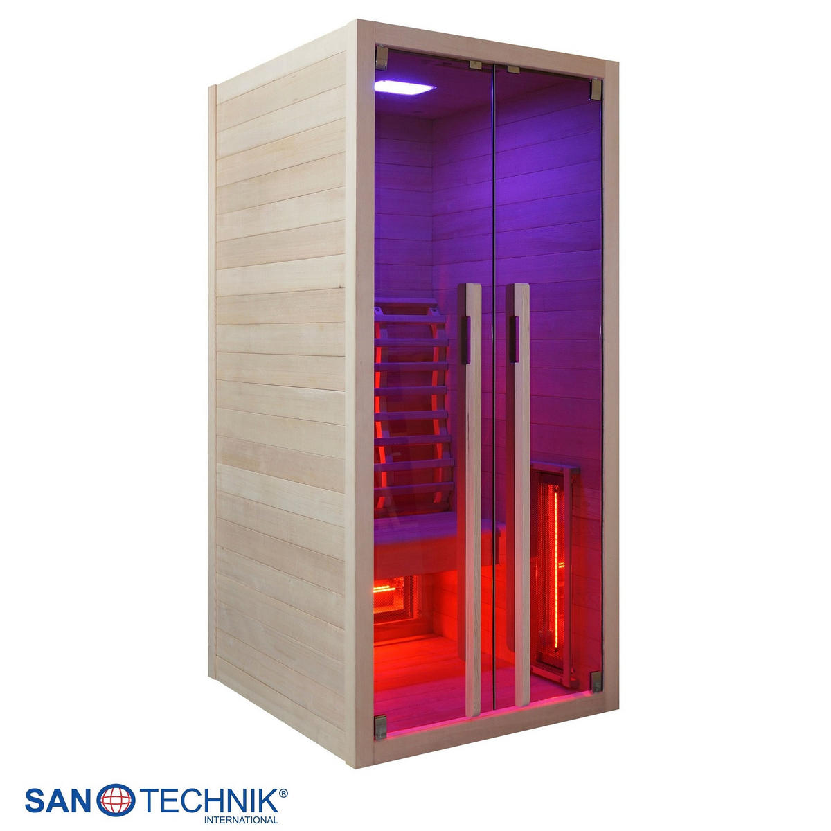 INFRAROTKABINE für 1 Personen RUBY 1  - Naturfarben, Basics, Holz (90,5/195/100cm) - Sanotechnik