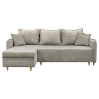 ECKSOFA TEDDY in Cord, Bouclé Grau  142/215 cm  - Naturfarben/Grau, Design, Holz/Textil (142/215cm) - MID.YOU