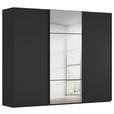 SCHWEBETÜRENSCHRANK 271/223/68 cm 3-türig Schwarz  - Schwarz, KONVENTIONELL, Glas/Holzwerkstoff (271/223/68cm) - Novel