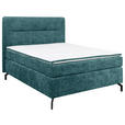 BOXSPRINGBETT 140/200 cm  in Petrol  - Petrol/Schwarz, Design, Textil/Metall (140/200cm) - Esposa