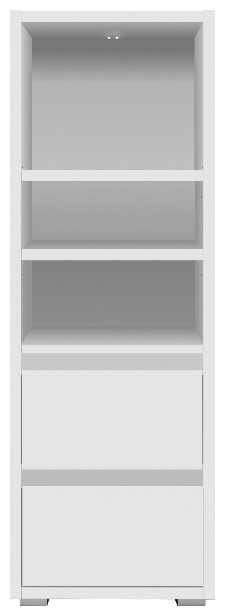 REGALELEMENT Weiß  - Silberfarben/Weiß, KONVENTIONELL, Holzwerkstoff (45/131/37cm) - MID.YOU