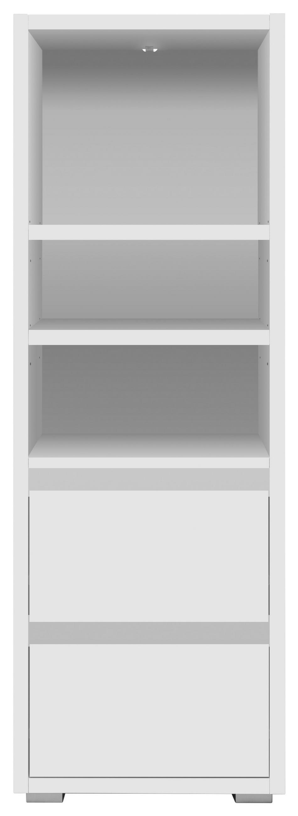 REGALNI ELEMENT 45/131/37 cm bela  - srebrne barve/bela, Konvencionalno, leseni material (45/131/37cm) - Livetastic