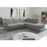 ECKSOFA Mikrofaser Grau  - Schwarz/Grau, Konventionell, Textil/Metall (300/267cm) - Sit & More