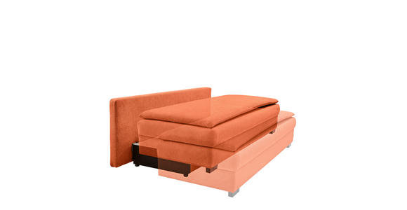 SCHLAFSOFA in Samt Orange - Schwarz/Orange, KONVENTIONELL, Kunststoff/Textil (207/94/90cm) - Venda