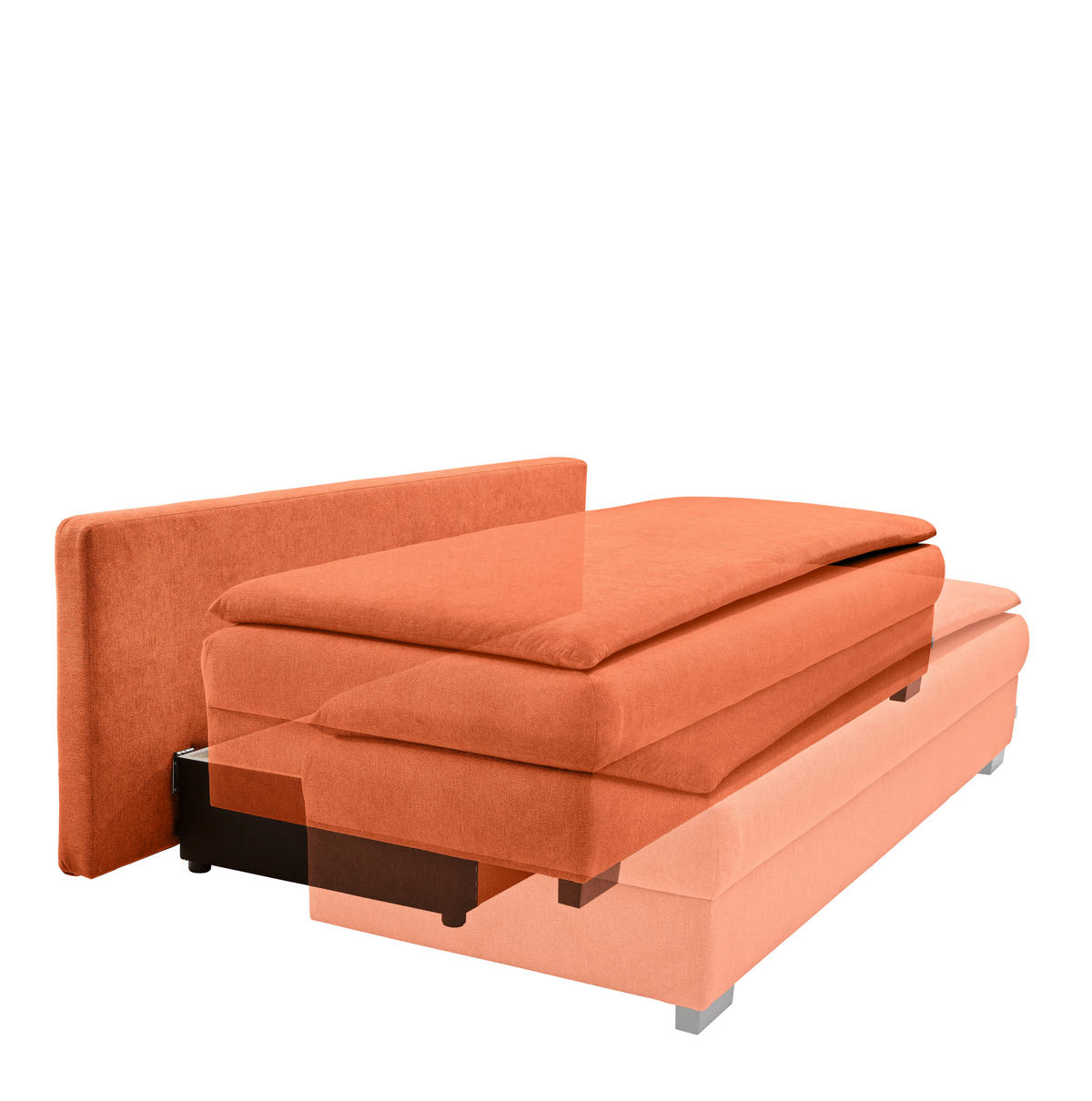 KANAPÉÁGY narancs  - fekete/narancs, Konventionell, műanyag/textil (207/94cm) - Venda