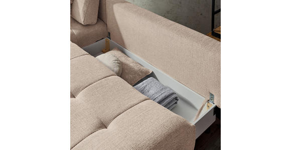 ECKSOFA in Chenille Beige  - Beige/Schwarz, MODERN, Textil/Metall (182/290cm) - Hom`in