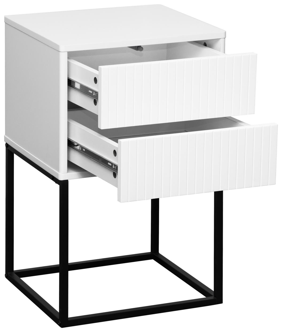 NACHTSCHRANK 40/65/38,5 cm  - Schwarz/Weiß, Design, Holzwerkstoff/Metall (40/65/38,5cm) - Carryhome