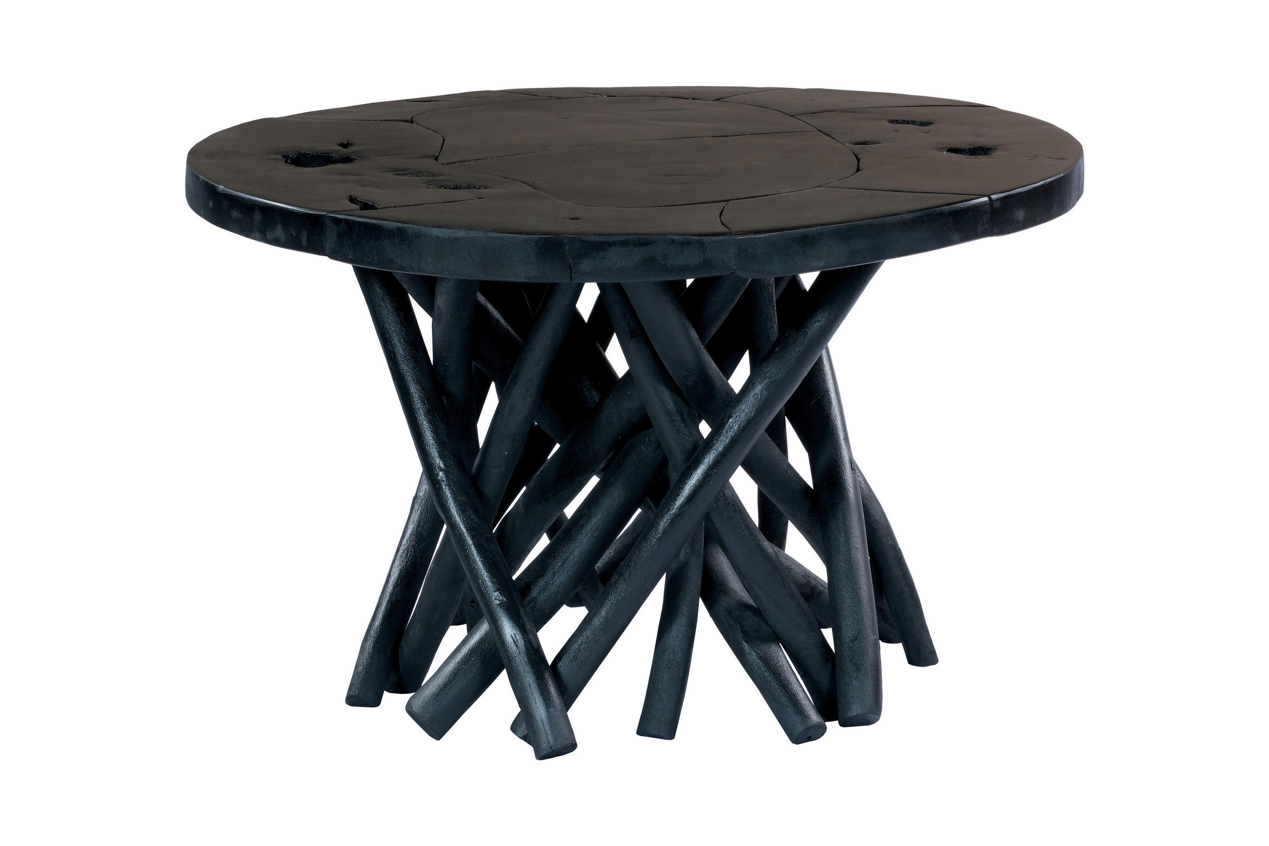 SIDOBORD i trä 60/60/40 cm  - svart, Natur, trä (60/60/40cm) - Kayoom