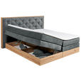 BOXSPRINGBETT 180/200 cm  in Grau, Naturfarben  - Naturfarben/Grau, KONVENTIONELL, Holzwerkstoff/Kunststoff (180/200cm) - Esposa