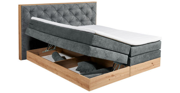 BOXSPRINGBETT 180/200 cm  in Grau, Naturfarben  - Naturfarben/Grau, KONVENTIONELL, Holzwerkstoff/Kunststoff (180/200cm) - Esposa