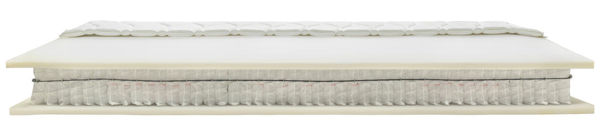 LEŽIŠČE Z ŽEPKASTIM VZMETENJE 90/200 cm  - bela, Basics, tekstil (90/200cm) - Sleeptex