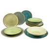 KOMBISERVICE Grün, Multicolor NATURE COLLECTION BUNT 12-teilig 4 Personen  - Multicolor/Grün, Basics, Keramik - Creatable