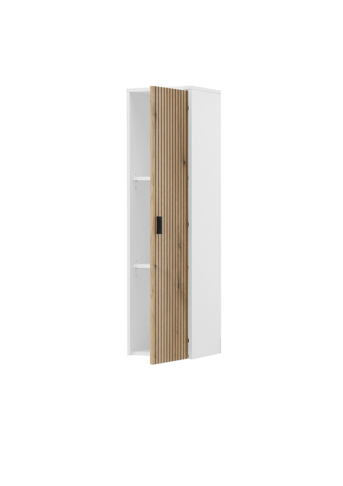 HÄNGEELEMENT Eichefarben, Weiß  - Eichefarben/Schwarz, Design, Holzwerkstoff/Metall (33/120/30cm) - MID.YOU
