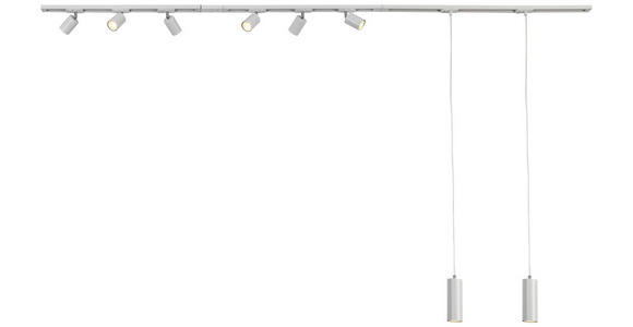 SCHIENENSYSTEM - Chromfarben/Weiß, Trend, Kunststoff/Metall (262cm) - Novel