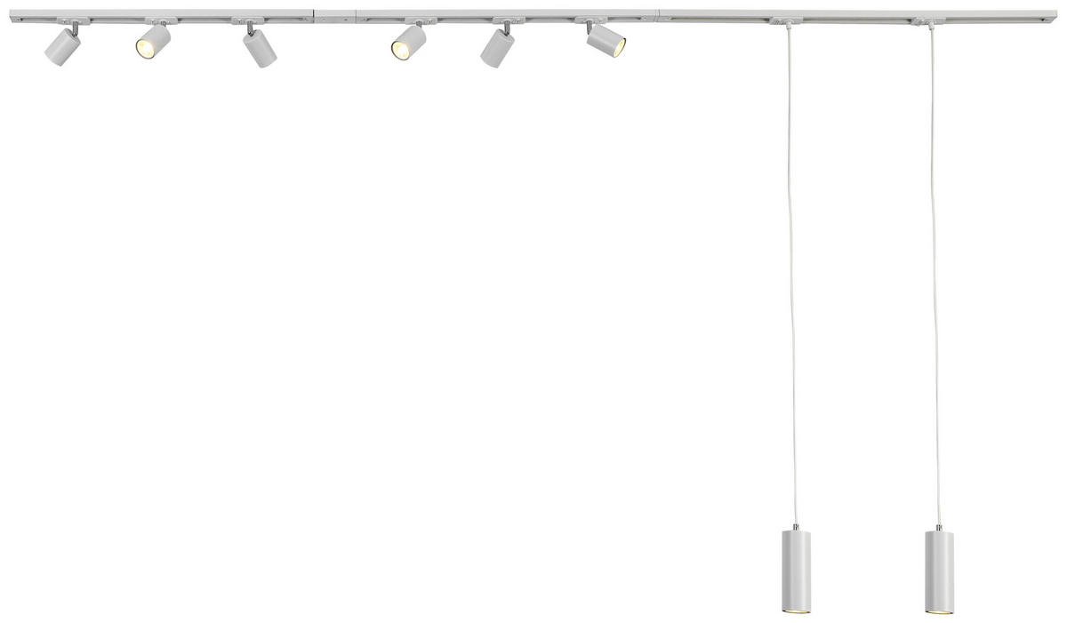 DECKENLEUCHTE 262 cm   - Weiß, Trend, Kunststoff/Metall (262cm) - Novel