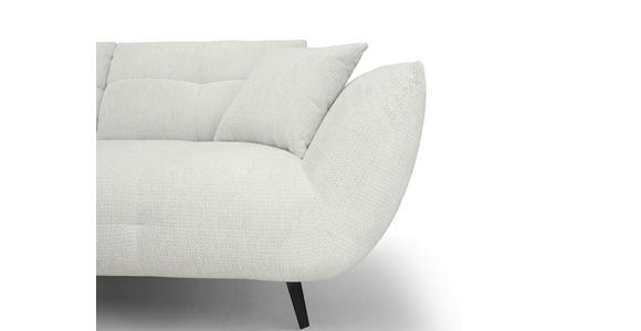 ECKSOFA Elfenbein Chenille Armlehnenkissen, Rücken echt, Sitztiefenverstellung  - Elfenbein/Schwarz, KONVENTIONELL, Textil/Metall (215/313cm) - Hom`in