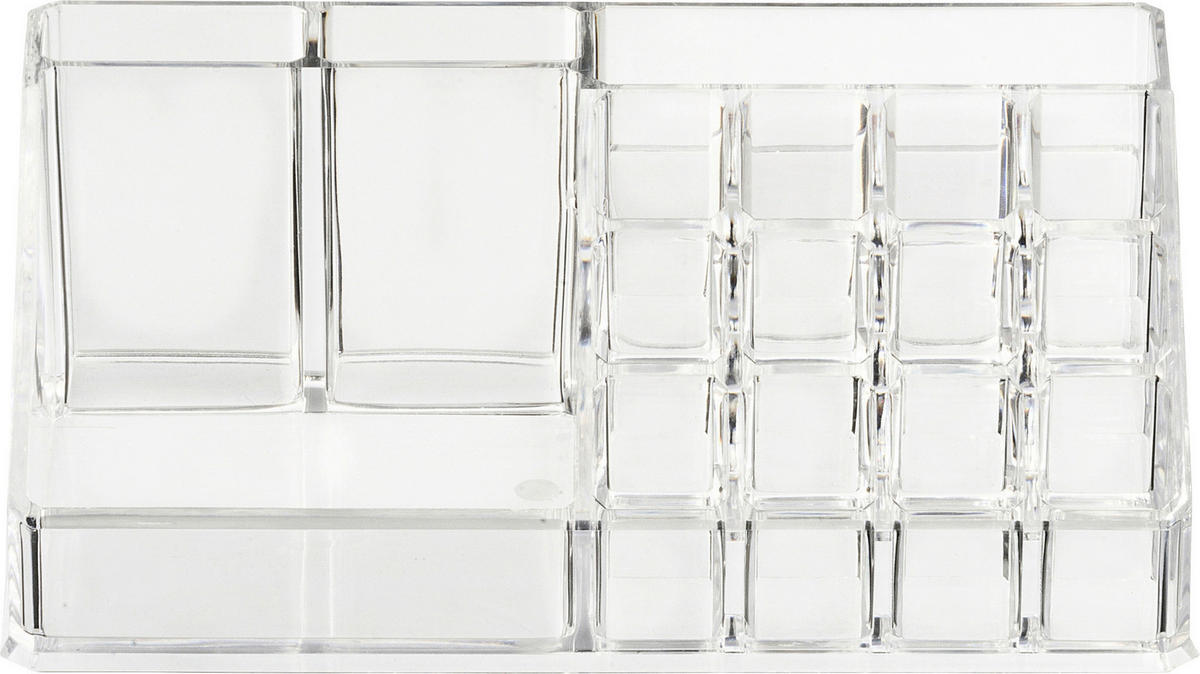 ORGANIZÉR NA KOZMETIKU priehľadné - priehľadné, Basics, plast (9/6,5/9cm)