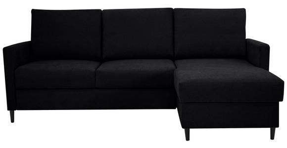 ECKSOFA Schwarz Chenille  - Schwarz, KONVENTIONELL, Holz/Textil (159/221cm) - Carryhome