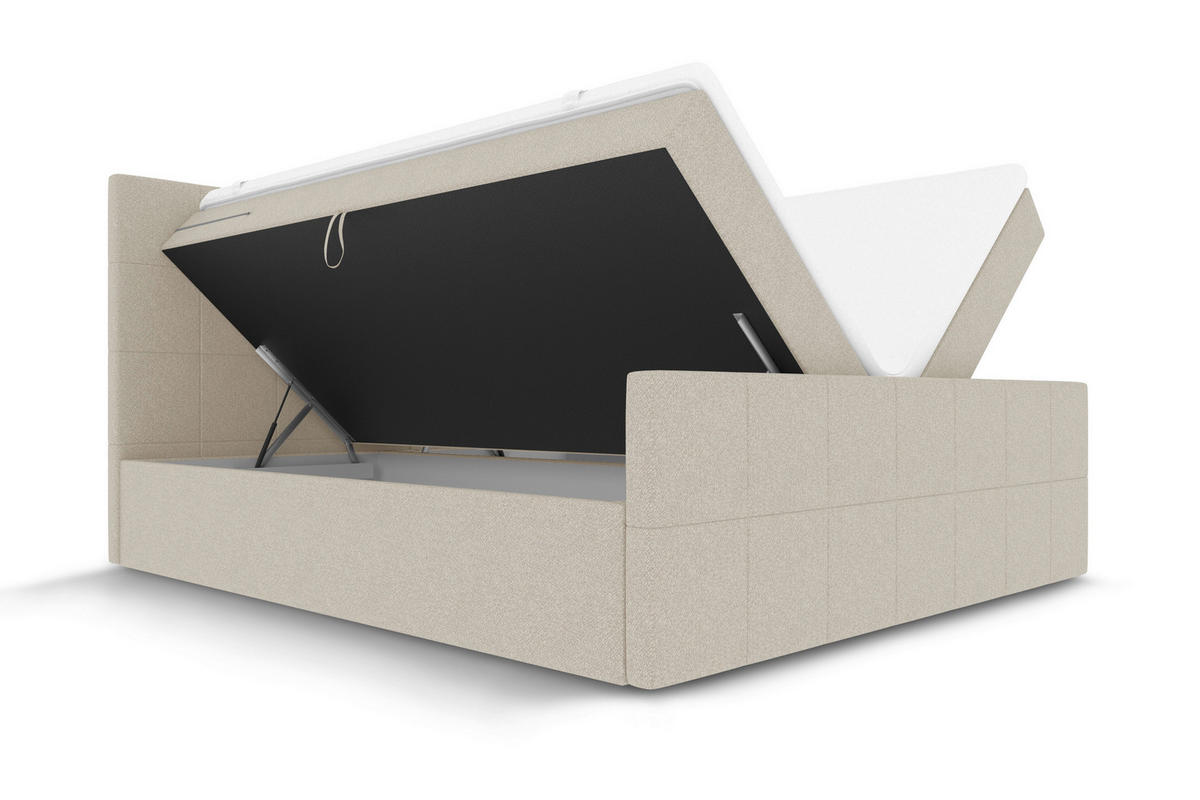 BOXBETT 160/200 cm  in Beige  - Beige, KONVENTIONELL, Kunststoff/Textil (160/200cm) - Boxxx
