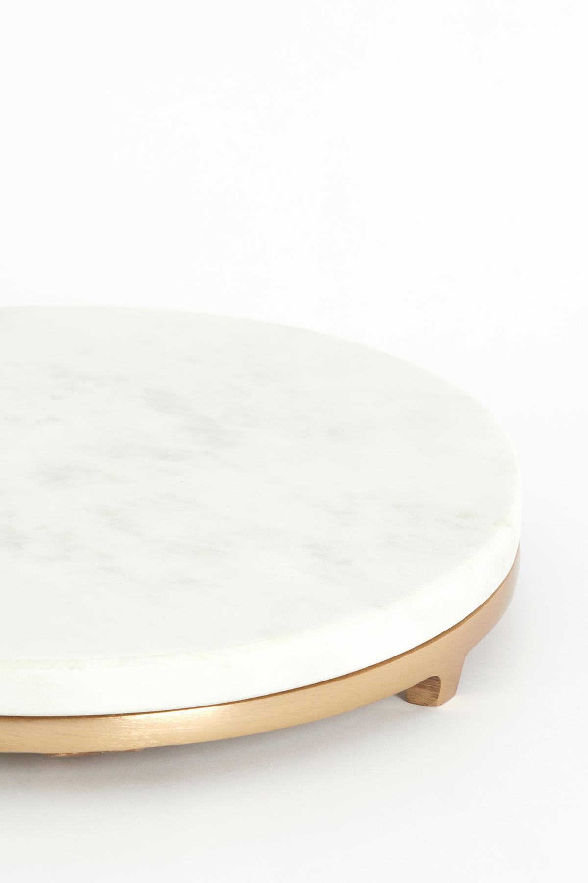 BEISTELLTISCH 26/26/76 cm LEDA Weiß, Bronzefarben rund  - Weiß/Bronzefarben, Trend, Stein/Metall (26/26/76cm) - Light & Living