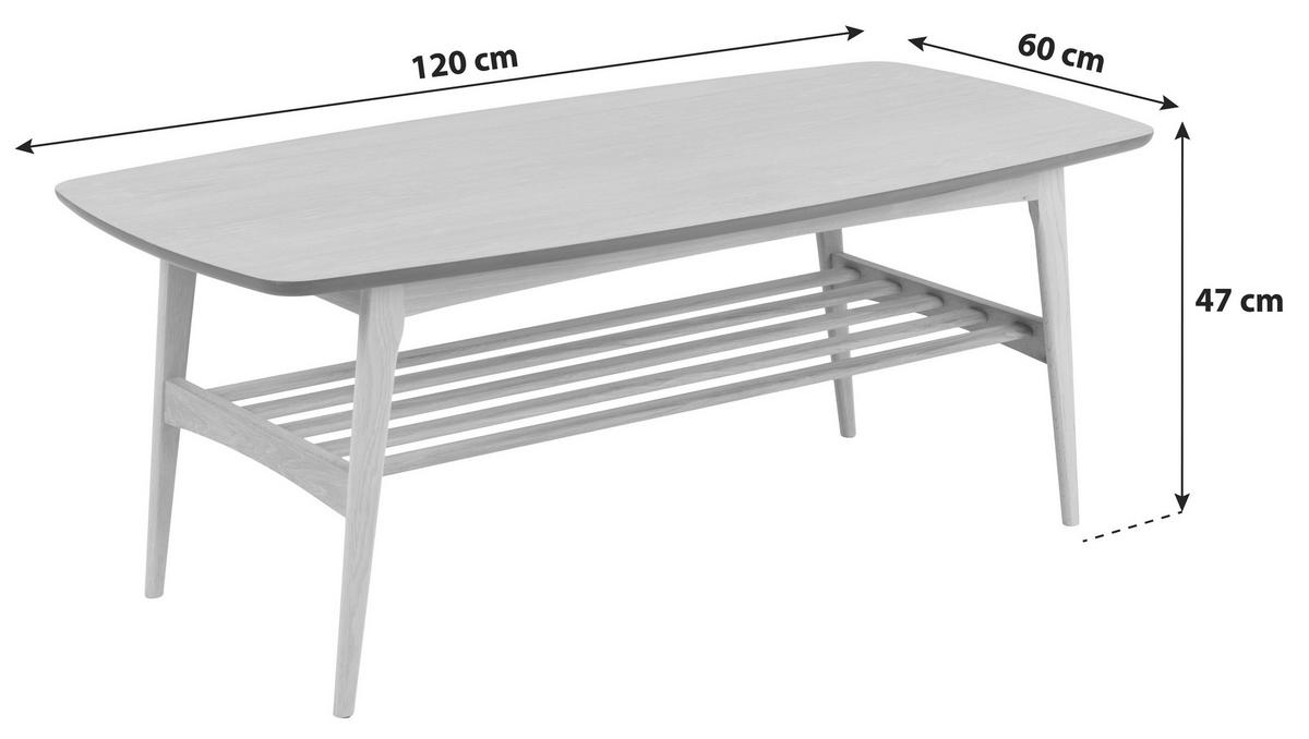 COUCHTISCH in Holz, Holzwerkstoff  - Eichefarben, Design, Holz/Holzwerkstoff (120/47/60cm) - Livetastic