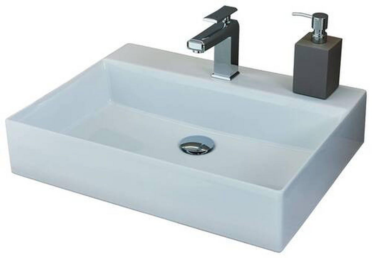 WASCHBECKEN 50/12,5/45 cm  - Weiß, Basics, Keramik (50/12,5/45cm) - Novel
