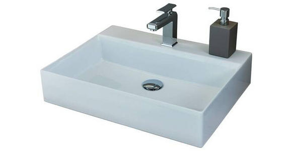 WASCHBECKEN 50/12,5/45 cm - Weiß, Basics, Keramik (50/12,5/45cm) - Novel