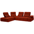 ECKSOFA in Struktur Dunkelorange  233/313 cm  - Dunkelorange/Schwarz, Design, Kunststoff/Textil (233/313cm) - Emilio Belluti
