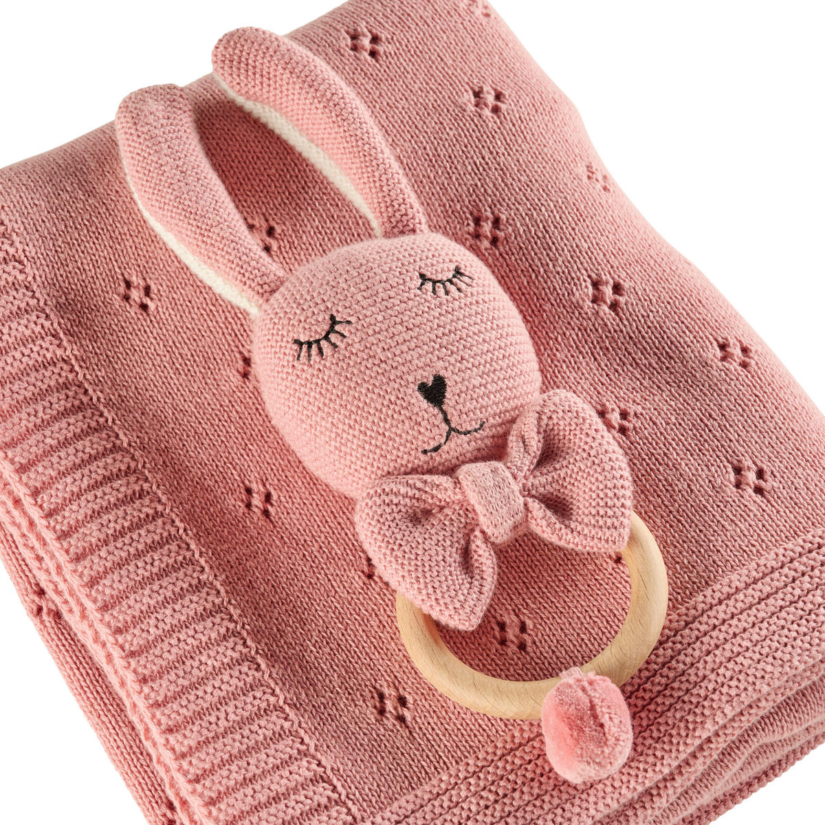 SCHMUSEDECKE PAULINE  80/100 cm  - Rosa, Basics, Holz/Textil (80/100cm) - Avelia
