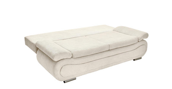 SCHLAFSOFA  in Cord Creme  - Chromfarben/Creme, Design, Textil/Metall (200/78/90cm) - Venda