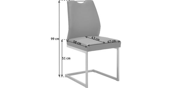 SCHWINGSTUHL  in Edelstahl Mikrofaser  - Edelstahlfarben/Grau, Design, Textil/Metall (47/99/58cm) - Dieter Knoll