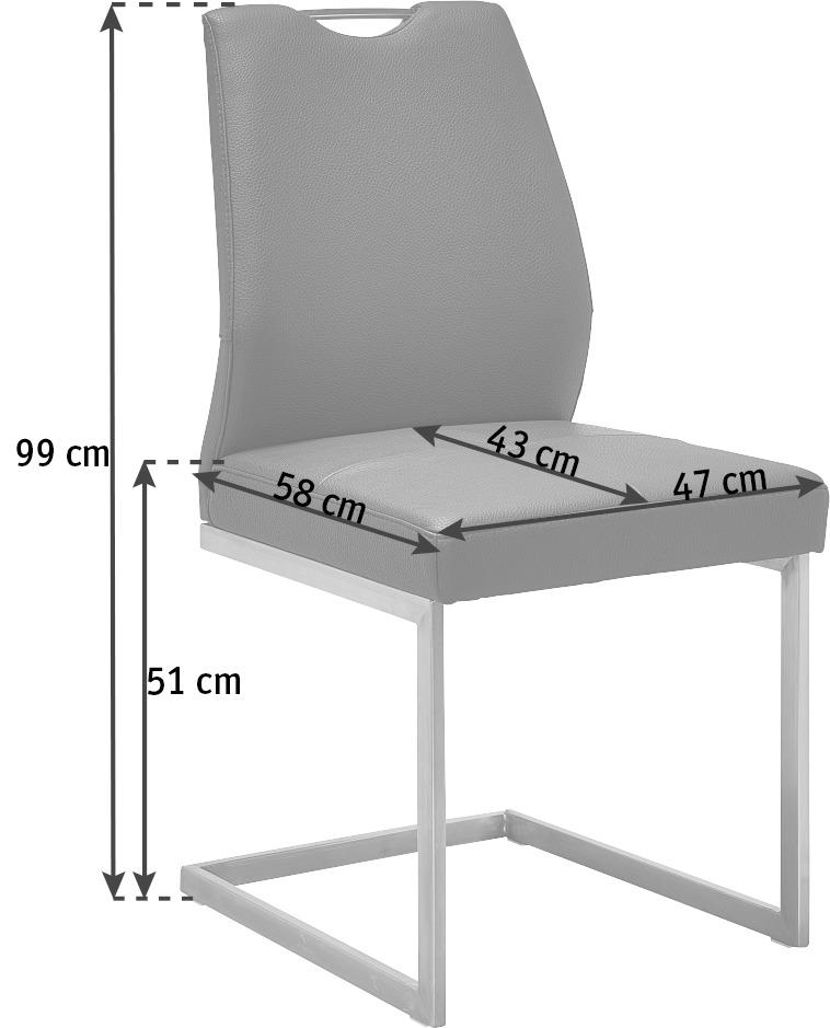SCHWINGSTUHL  in Edelstahl Mikrofaser  - Edelstahlfarben/Grau, Design, Textil/Metall (47/99/58cm) - Dieter Knoll
