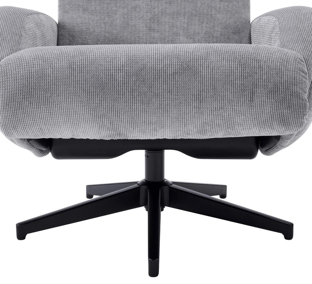 RELAXSESSELSET BASTY Webstoff Hocker    - Schwarz/Grau, Design, Textil/Metall (75/107/77cm) - Livetastic
