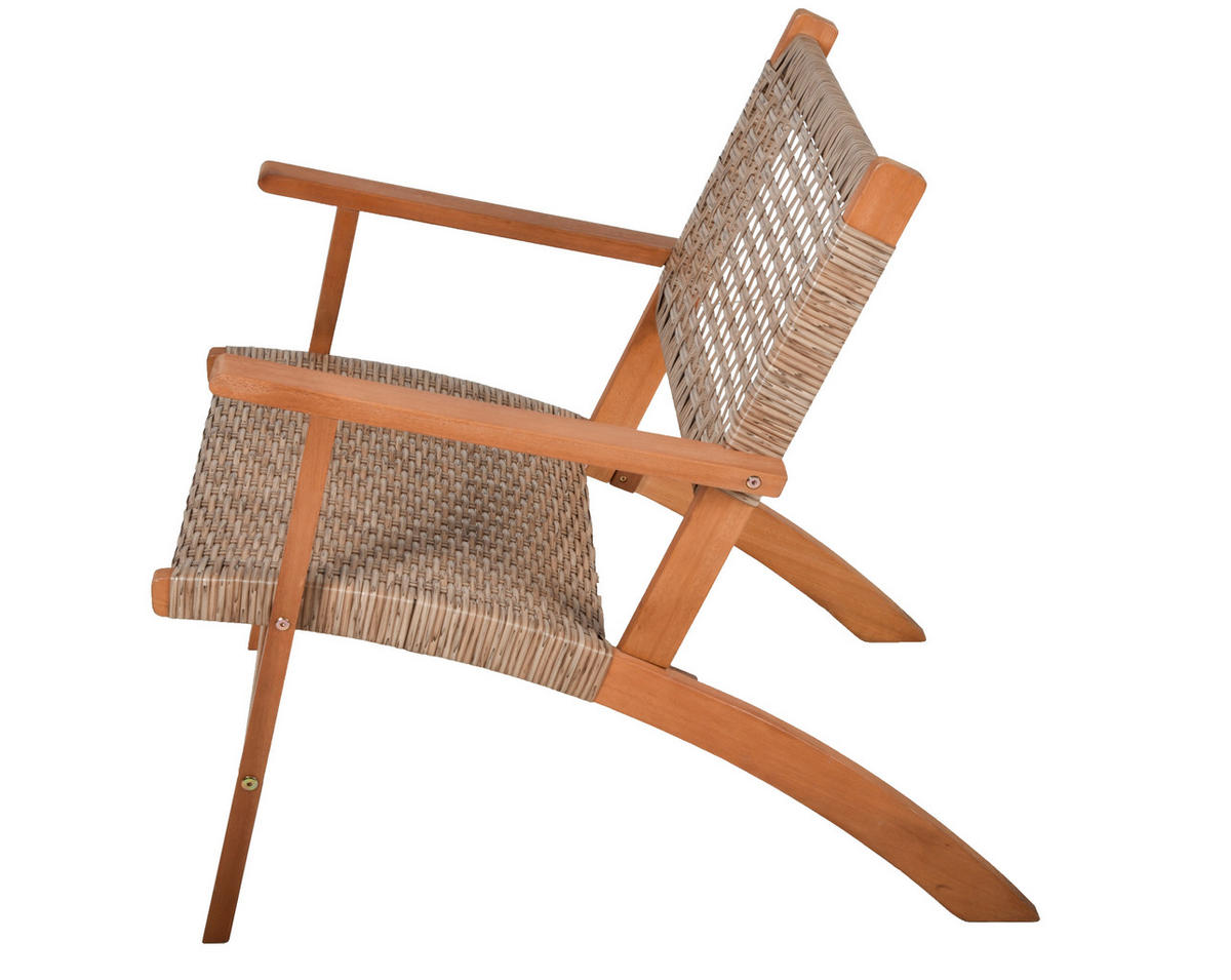 BALKONSET  - Eukalyptusholzfarben/Hellgrau, Basics, Holz/Kunststoff (81/75/61cm) - Gardenson