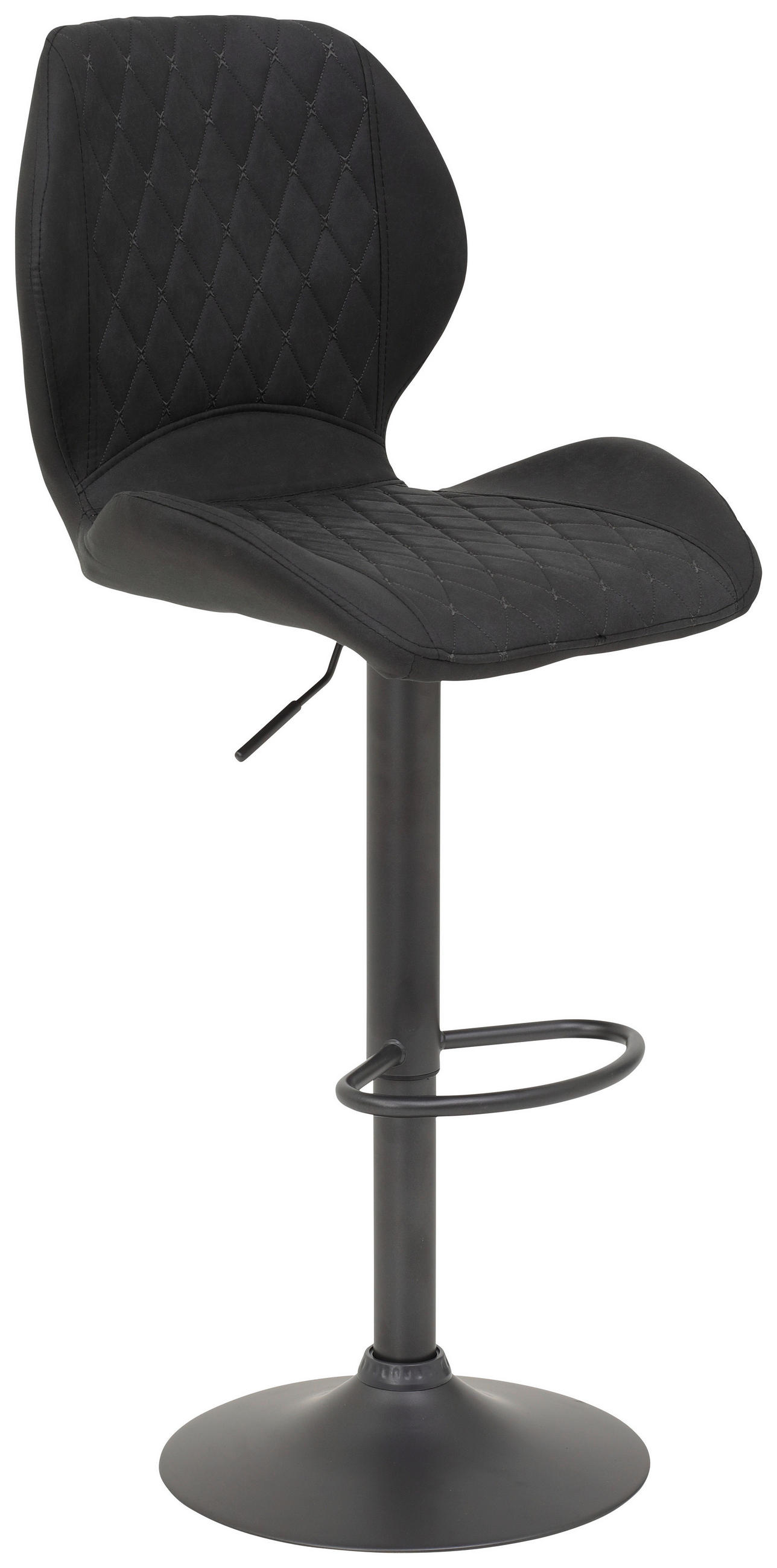 BARHOCKER Mikrofaser Anthrazit Sitzfläche 360° drehbar  - Anthrazit/Grau, Design, Textil/Metall (42/117/51cm) - Carryhome