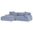 ECKSOFA  in Flachgewebe Blau  174/274 cm  - Blau/Schwarz, KONVENTIONELL, Kunststoff/Textil (174/274cm) - Carryhome
