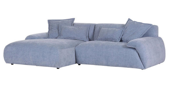 ECKSOFA  in Flachgewebe Blau  174/274 cm  - Blau/Schwarz, KONVENTIONELL, Kunststoff/Textil (174/274cm) - Carryhome