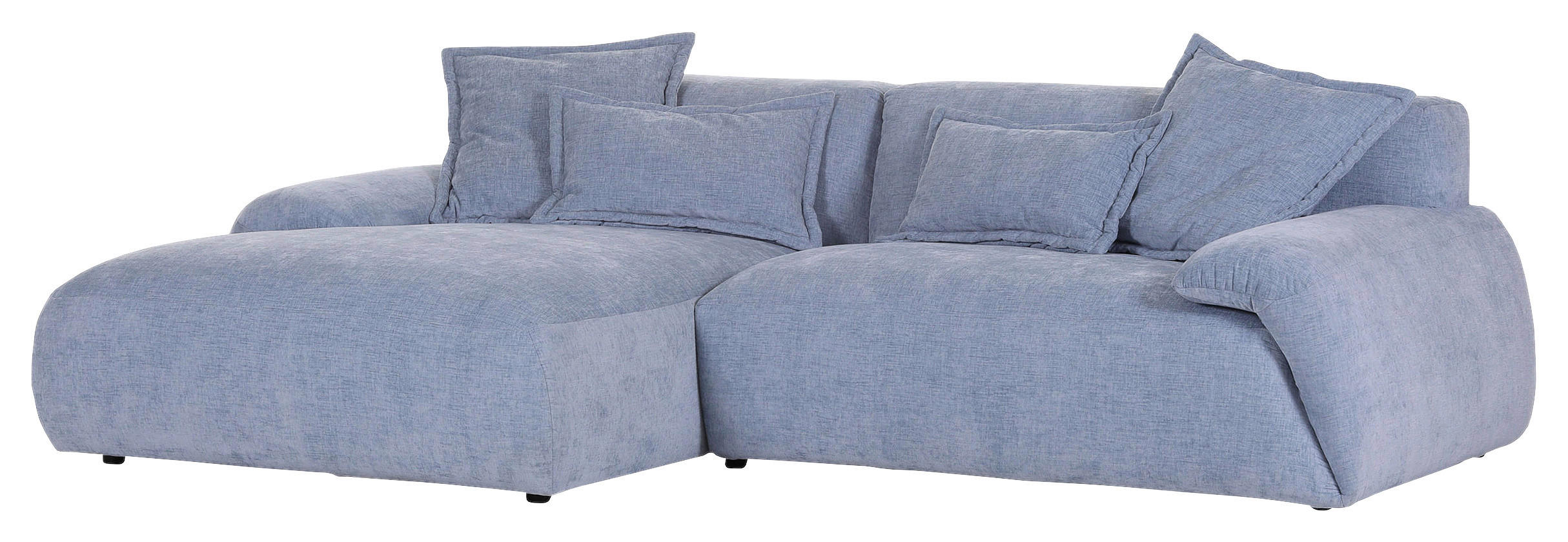 ECKSOFA Blau Flachgewebe  - Blau/Schwarz, KONVENTIONELL, Kunststoff/Textil (174/274cm) - Carryhome