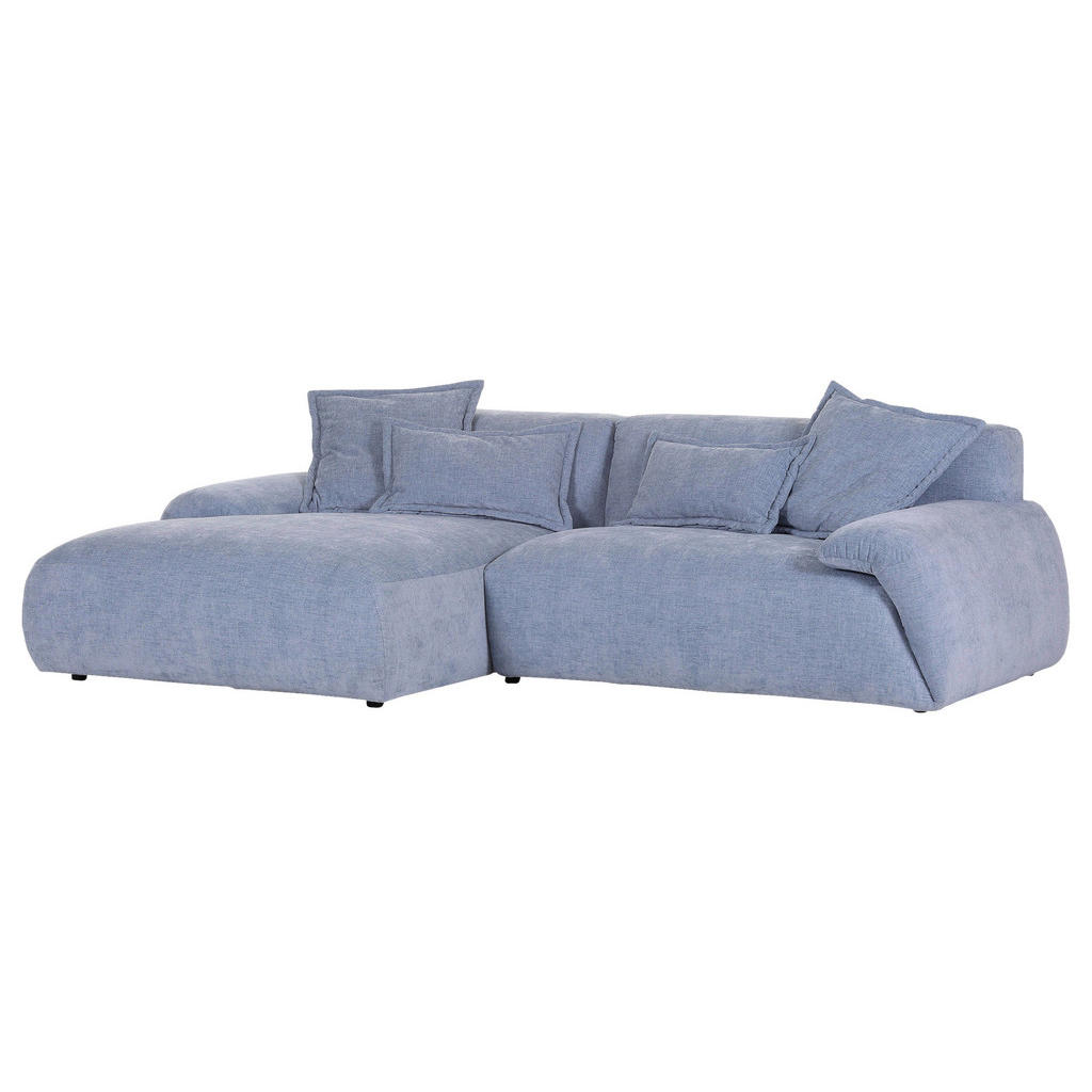 Thumbnail - Carryhome Ecksofa, Blau, Textil, 2-3-Sitzer, Füllung: Polyetherschaumkern, Ottomane links, L-Form, 274x174 cm, Stoffausw...