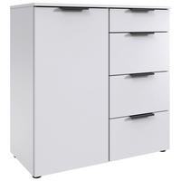 KOMMODE , 81/92/41 cm, 4 Schublade(n)  - Graphitfarben/Schwarz, Design, Holzwerkstoff/Kunststoff (81/92/41cm) - Boxxx