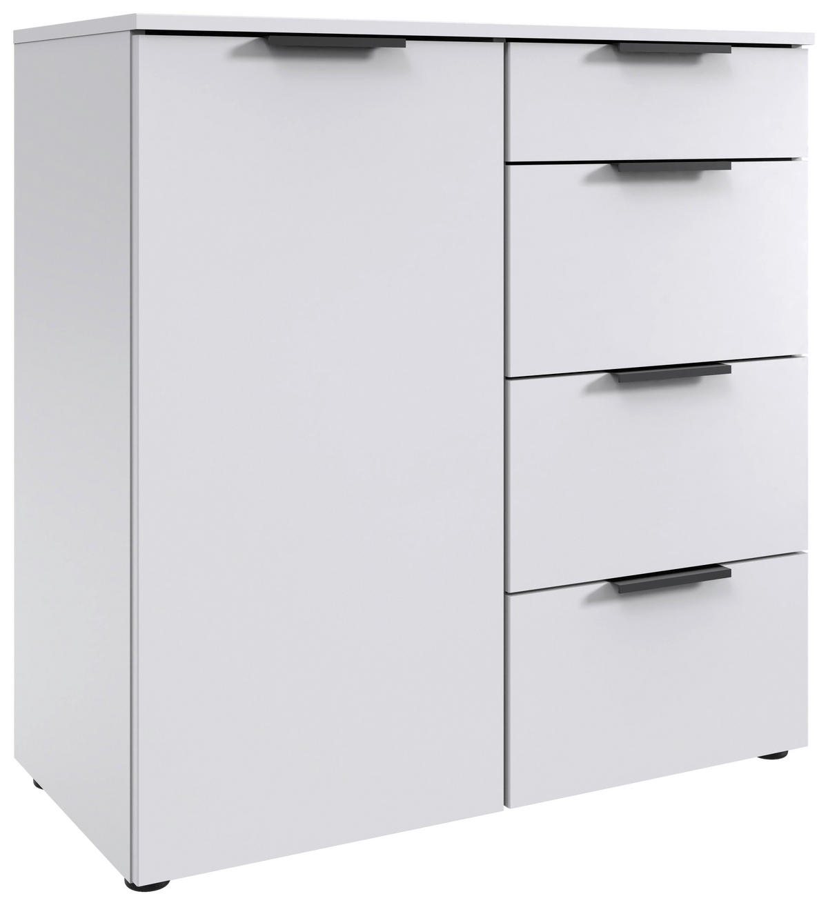 KOMMODE , 81/92/41 cm, 4 Schublade(n)  - Graphitfarben/Schwarz, Design, Holzwerkstoff/Kunststoff (81/92/41cm) - Boxxx