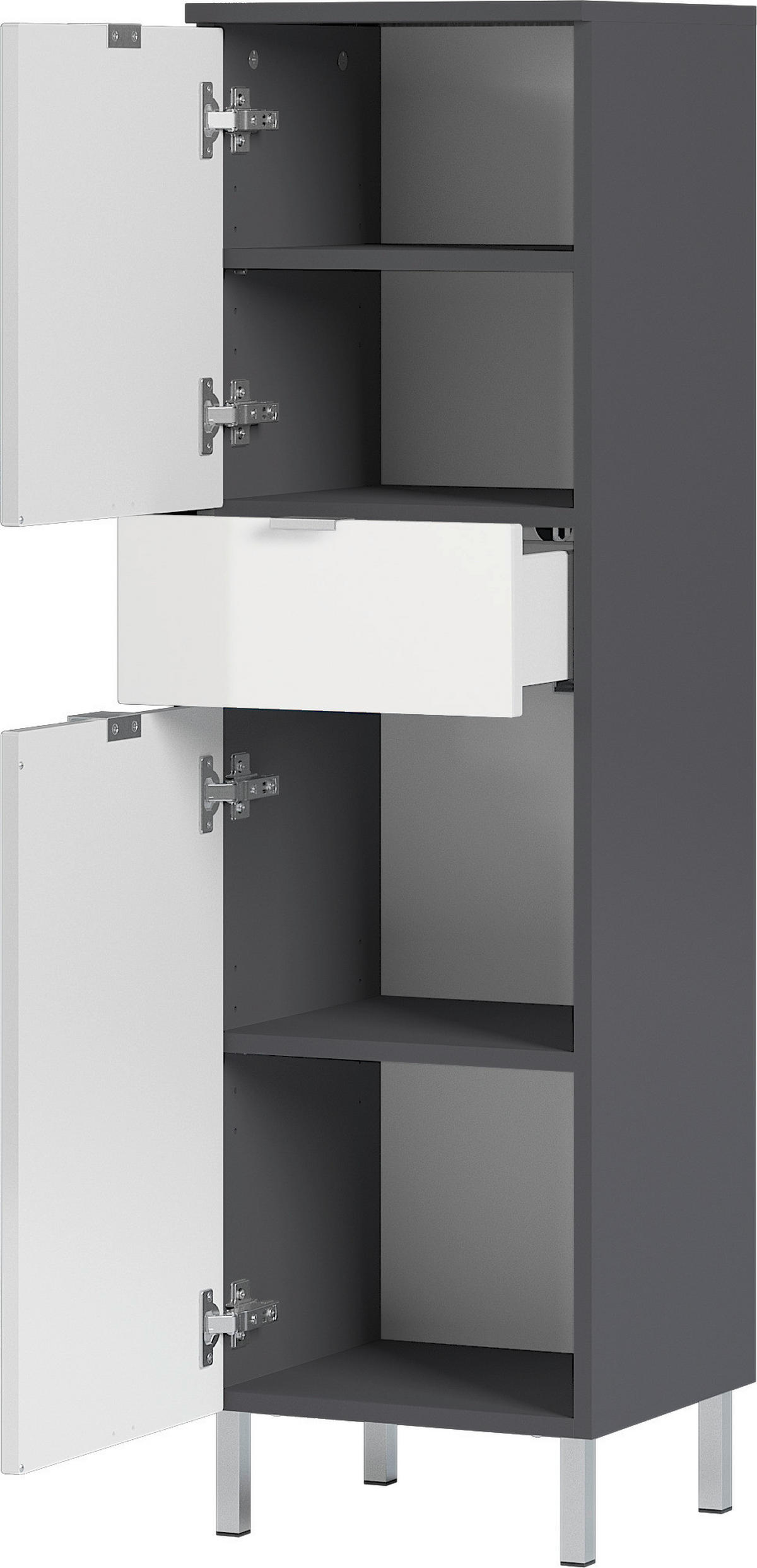 UNTERSCHRANK 34/120/34 cm   - Chromfarben/Graphitfarben, KONVENTIONELL, Holzwerkstoff/Metall (34/120/34cm) - Germania