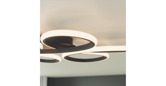 LED-DECKENLEUCHTE Matar 70/10 cm  - Schwarz, Design, Kunststoff/Metall (70/10cm) - Novel