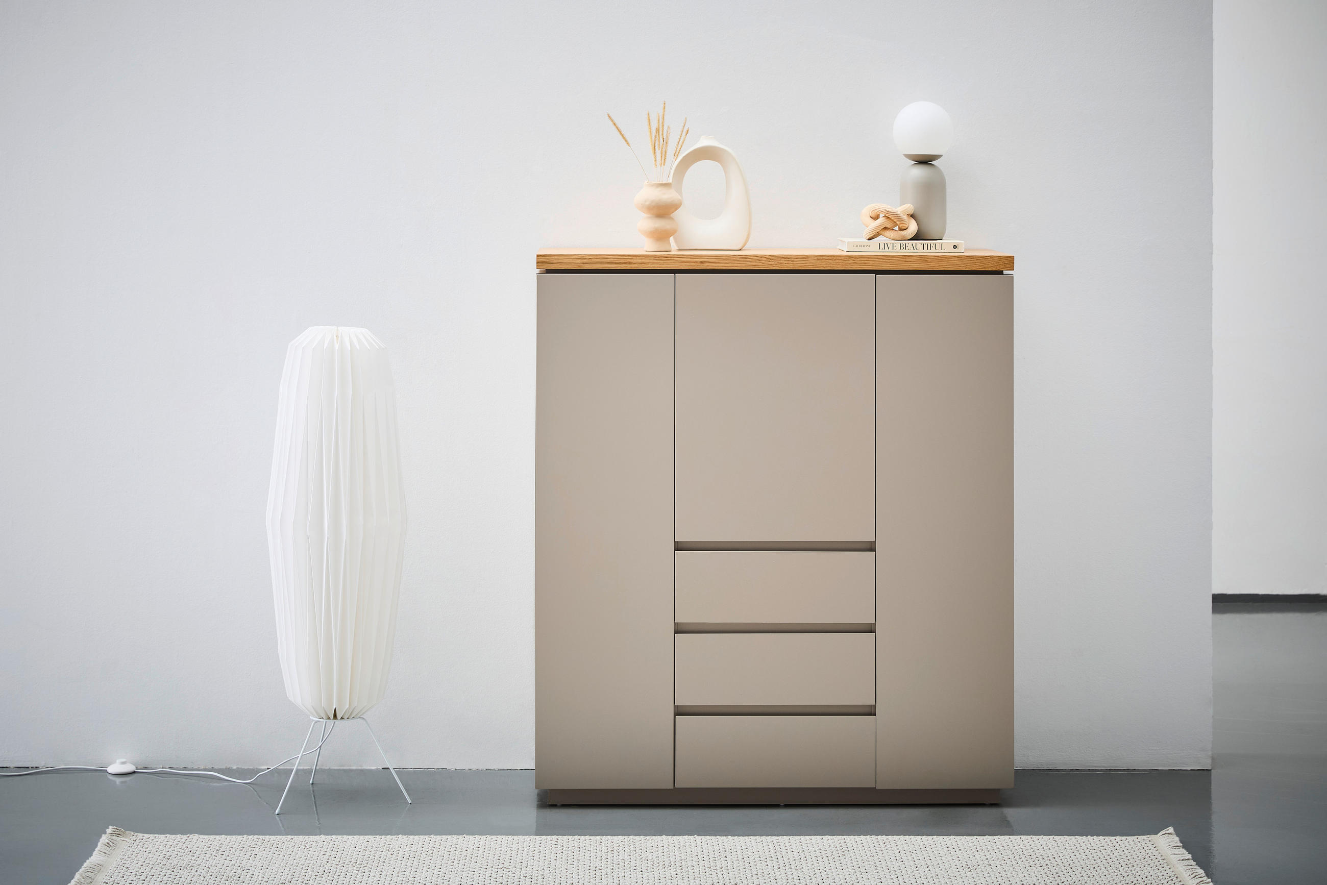 SIDEBOARD 113/130/40 cm  in Grau, Eichefarben  - Eichefarben/Grau, Design, Holzwerkstoff (113/130/40cm) - MID.YOU